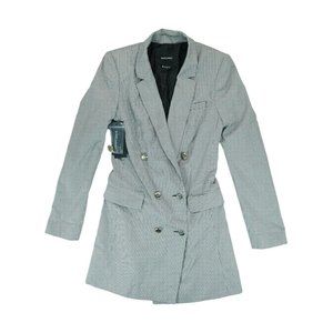 NWT Marciano Women's Long Blazer Pied De Poule Size 0 MSRP $258 Made in Bulgaria